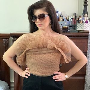 Zara tulle strapless crop top